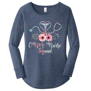 Cute Cna Squad Costume Stethoscope Floral Gift Nursing Gift Women's Perfect Tri Tunic Long Sleeve Shirt