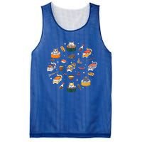 Cute Cat Sushi Roll Funny Japanese Rice Art Chef Cook Kitty Cute Gift Mesh Reversible Basketball Jersey Tank