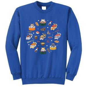 Cute Cat Sushi Roll Funny Japanese Rice Art Chef Cook Kitty Cute Gift Tall Sweatshirt