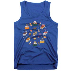 Cute Cat Sushi Roll Funny Japanese Rice Art Chef Cook Kitty Cute Gift Tank Top