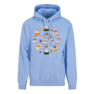 Cute Cat Sushi Roll Funny Japanese Rice Art Chef Cook Kitty Cute Gift Unisex Surf Hoodie