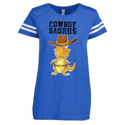 Cool Cow Saurus Funny Western Rodeo Dinosaur Lover Gift Enza Ladies Jersey Football T-Shirt