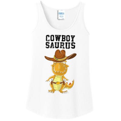 Cool Cow Saurus Funny Western Rodeo Dinosaur Lover Gift Ladies Essential Tank