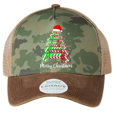 Candy Cane Santa Hat Funny Xmas Tree Merry Christmas YAll Legacy Tie Dye Trucker Hat