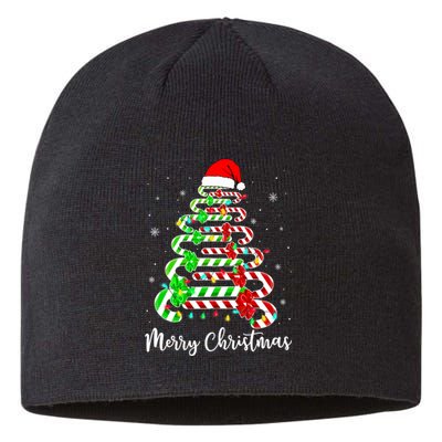 Candy Cane Santa Hat Funny Xmas Tree Merry Christmas YAll Sustainable Beanie