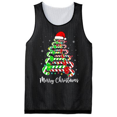 Candy Cane Santa Hat Funny Xmas Tree Merry Christmas YAll Mesh Reversible Basketball Jersey Tank