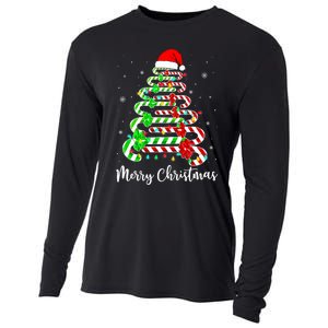 Candy Cane Santa Hat Funny Xmas Tree Merry Christmas YAll Cooling Performance Long Sleeve Crew