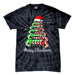 Candy Cane Santa Hat Funny Xmas Tree Merry Christmas YAll Tie-Dye T-Shirt