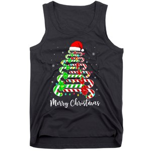 Candy Cane Santa Hat Funny Xmas Tree Merry Christmas YAll Tank Top