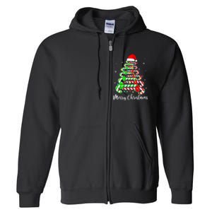 Candy Cane Santa Hat Funny Xmas Tree Merry Christmas YAll Full Zip Hoodie