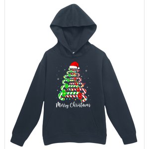 Candy Cane Santa Hat Funny Xmas Tree Merry Christmas YAll Urban Pullover Hoodie