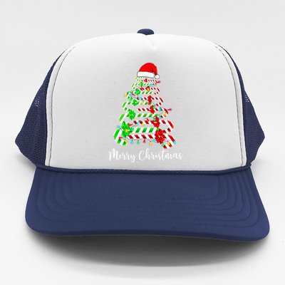 Candy Cane Santa Hat Funny Xmas Tree Merry Christmas YAll Trucker Hat