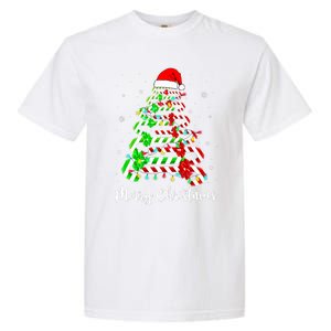 Candy Cane Santa Hat Funny Xmas Tree Merry Christmas YAll Garment-Dyed Heavyweight T-Shirt