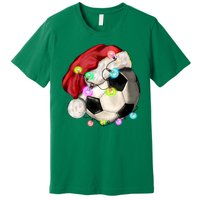 Cool Christmas Soccer Ball With Santa Hat Premium T-Shirt