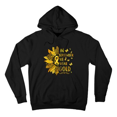 Childhood Cancer Sunflower In September We Wear Gold Hoodie