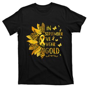 Childhood Cancer Sunflower In September We Wear Gold T-Shirt