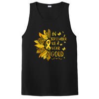 Childhood Cancer Sunflower In September We Wear Gold PosiCharge Competitor Tank