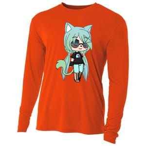 Cute Chibi Style Kawaii Anime Girl Chloe Chan The Tomboy Cooling Performance Long Sleeve Crew