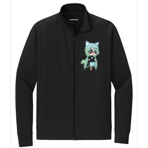 Cute Chibi Style Kawaii Anime Girl Chloe Chan The Tomboy Stretch Full-Zip Cadet Jacket