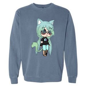 Cute Chibi Style Kawaii Anime Girl Chloe Chan The Tomboy Garment-Dyed Sweatshirt