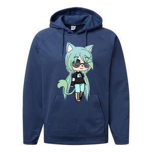 Cute Chibi Style Kawaii Anime Girl Chloe Chan The Tomboy Performance Fleece Hoodie