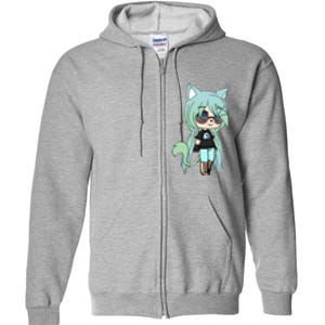 Cute Chibi Style Kawaii Anime Girl Chloe Chan The Tomboy Full Zip Hoodie