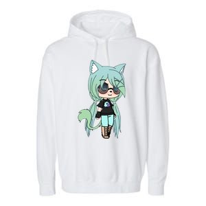 Cute Chibi Style Kawaii Anime Girl Chloe Chan The Tomboy Garment-Dyed Fleece Hoodie