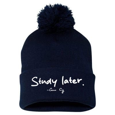 Coach Cig Study Later Pom Pom 12in Knit Beanie