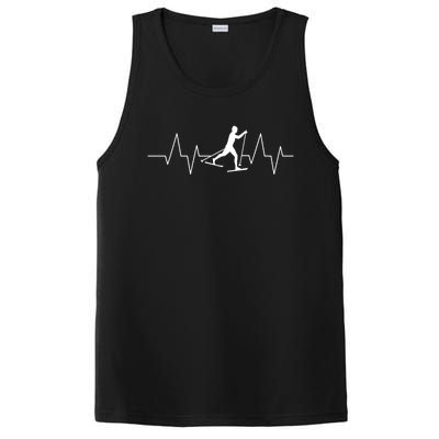 Cross Country Skiing Heartbeat Love Skiing Skier Funny Gift PosiCharge Competitor Tank