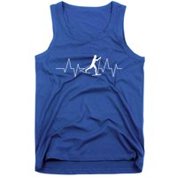 Cross Country Skiing Heartbeat Love Skiing Skier Funny Gift Tank Top