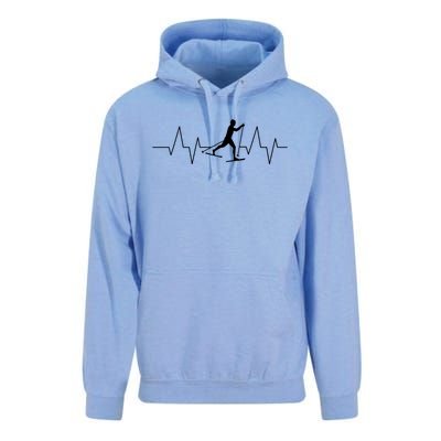 Cross Country Skiing Heartbeat Love Skiing Skier Funny Gift Unisex Surf Hoodie