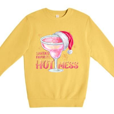 Christmas Cocktail Santas Favorite Hot Mess Gift Premium Crewneck Sweatshirt