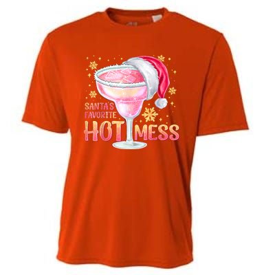 Christmas Cocktail Santas Favorite Hot Mess Gift Cooling Performance Crew T-Shirt