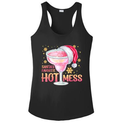 Christmas Cocktail Santas Favorite Hot Mess Gift Ladies PosiCharge Competitor Racerback Tank