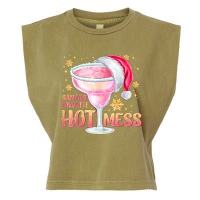 Christmas Cocktail Santas Favorite Hot Mess Gift Garment-Dyed Women's Muscle Tee