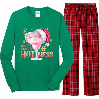 Christmas Cocktail Santas Favorite Hot Mess Gift Long Sleeve Pajama Set