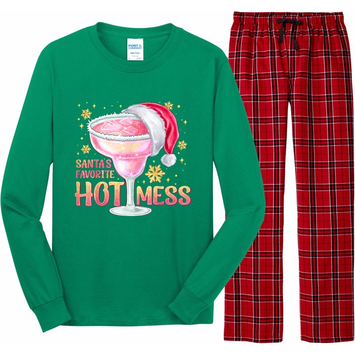 Christmas Cocktail Santas Favorite Hot Mess Gift Long Sleeve Pajama Set