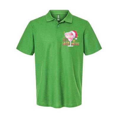 Christmas Cocktail Santas Favorite Hot Mess Gift Softstyle Adult Sport Polo