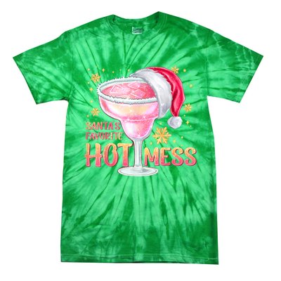 Christmas Cocktail Santas Favorite Hot Mess Gift Tie-Dye T-Shirt