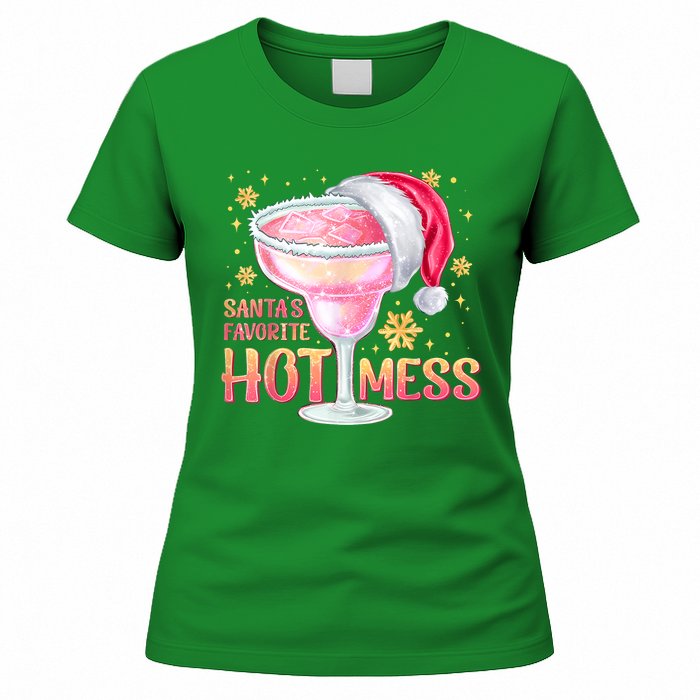 Christmas Cocktail Santas Favorite Hot Mess Gift Women's T-Shirt