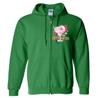 Christmas Cocktail Santas Favorite Hot Mess Gift Full Zip Hoodie