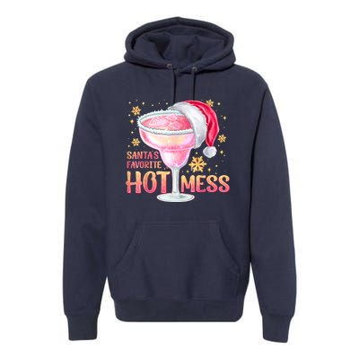 Christmas Cocktail Santas Favorite Hot Mess Gift Premium Hoodie