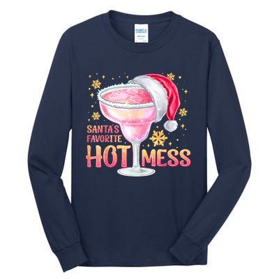 Christmas Cocktail Santas Favorite Hot Mess Gift Tall Long Sleeve T-Shirt