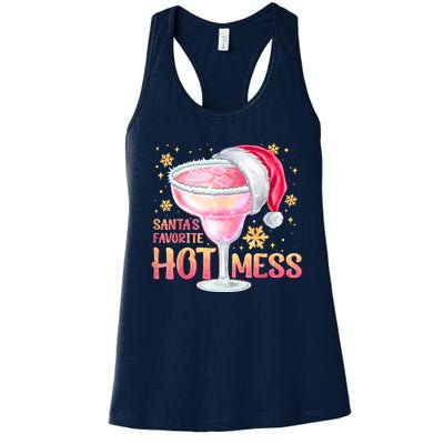 Christmas Cocktail Santas Favorite Hot Mess Gift Women's Racerback Tank