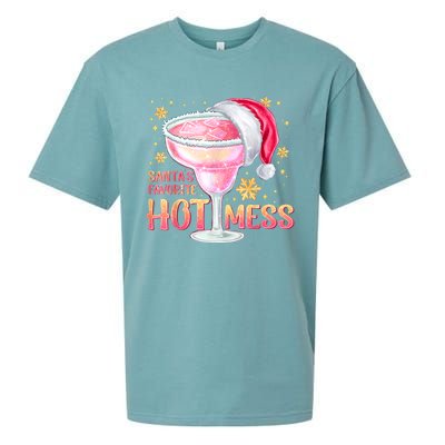 Christmas Cocktail Santas Favorite Hot Mess Gift Sueded Cloud Jersey T-Shirt