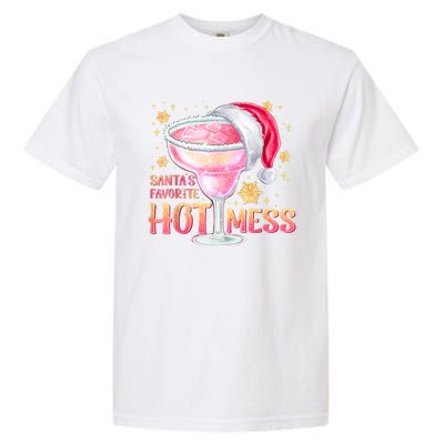 Christmas Cocktail Santas Favorite Hot Mess Gift Garment-Dyed Heavyweight T-Shirt