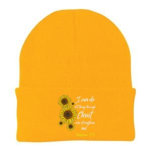 Cute Christian Sunflower Gift Best Religious Moms Gift Knit Cap Winter Beanie