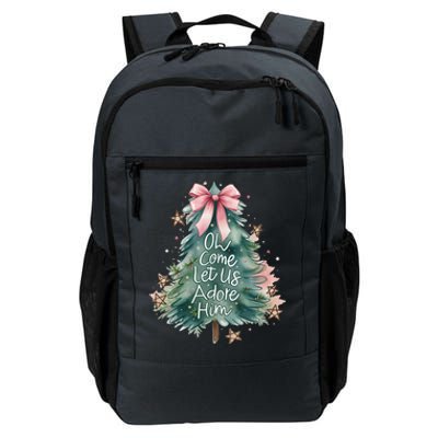 Coquette Christmas Tree Oh Come Let Us Adore Him Jesus Swea Daily Commute Backpack