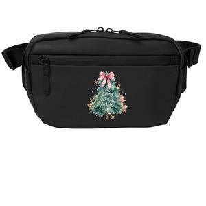 Coquette Christmas Tree Oh Come Let Us Adore Him Jesus Swea Crossbody Pack