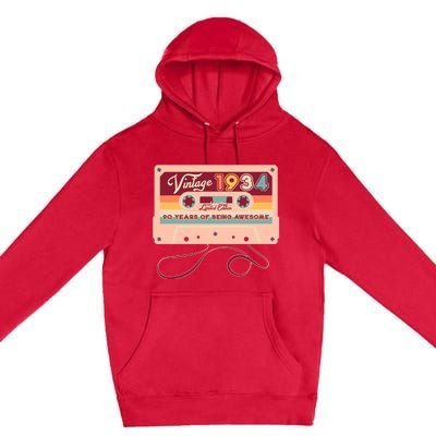 Cute Cassette Tape Limited Edition Vintage 1934 90 Years Of Being Awesome Premium Pullover Hoodie